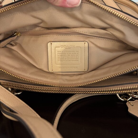 Coach Christie Carryall Tan Crossgrain Leather Satchel - Picture 12 of 13